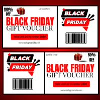 White Illustrative Black Friday Sale Coupon Instagram Post template