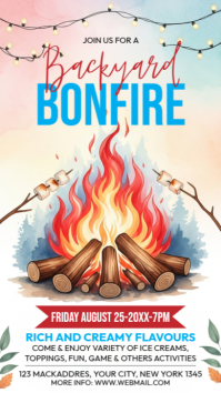 White Illustrative Bonfire Celebration Instagram Story template