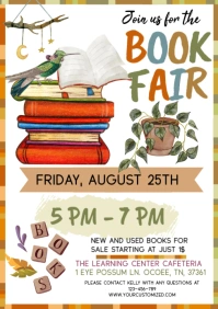 White Illustrative Book Fair A4 template