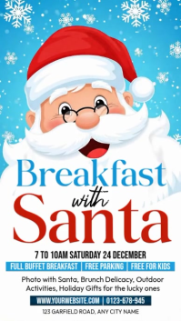 White Illustrative Breakfast With Santa Instagram Story template