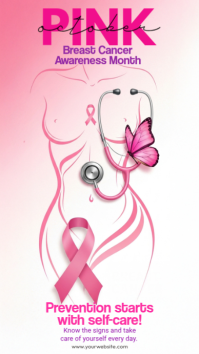 Bianco Breast Cancer Awareness История на Instagram Template
