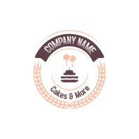White Illustrative  Cakes Pasteries Confectionery Bakery Logo 徽标 template