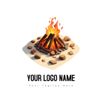 สีขาว Campfire Logo โลโก้ Template