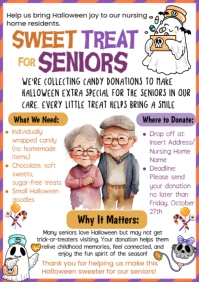 White Illustrative Candy Donations For Nursing Home A4 template