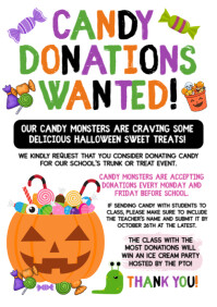 White Illustrative Candy Donations Needed A4 template