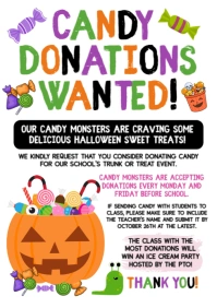 White Illustrative Candy Donations Needed A4 template