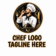 White Chef Logo Logo Template