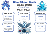 White Illustrative Child Abuse Prevention spirit Week A6 template