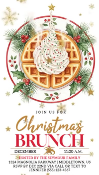 White Illustrative Christmas Brunch Instagram Story template