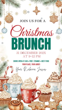 White Christmas Brunch Instagram Story Template