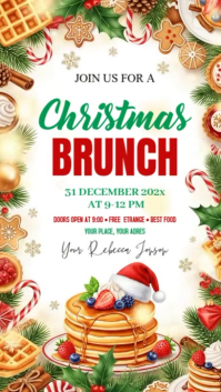White Illustrative Christmas Brunch Instagram Story template