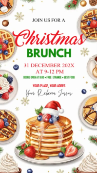 White Illustrative Christmas Brunch Instagram Story template