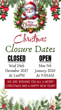 White Illustrative Christmas Closure Notice  Instagram Story template