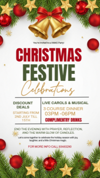 White Illustrative Christmas Festival Instagram Story template