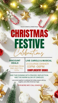 White Illustrative Christmas Festival Instagram Story template