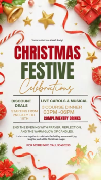 White Illustrative Christmas Festival Instagram Story Instagram-Story template