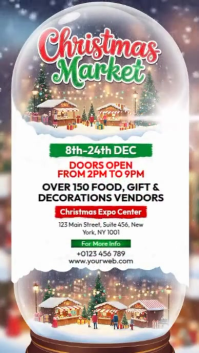 White Illustrative Christmas Market Instagram Story template