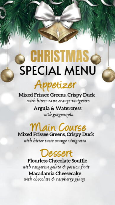 White Illustrative Christmas Menu Instagram Story Template | PosterMyWall