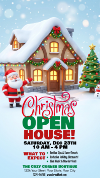 White Illustrative Christmas Open House Instagram Story template