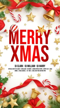 White Illustrative Christmas Party Instagram Story template