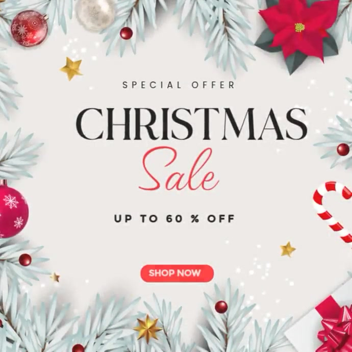 White Illustrative Christmas Sale Instagram Post Template | PosterMyWall