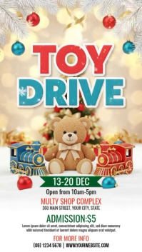 White Illustrative Christmas Toy Drive Instagram Story template