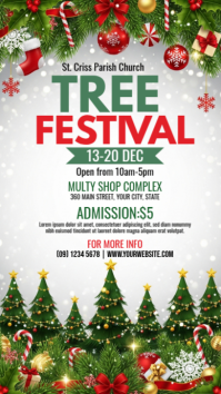 White Illustrative Christmas Tree Festival Instagram Story template
