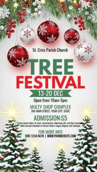 White Illustrative Christmas Tree Festival Instagram Story template