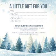 White Illustrative Christmas Voucher Template Instagram Post Wpis na Instagrama