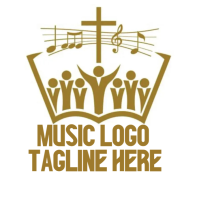 White Illustrative Church Music Logo Logo template
