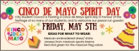 White Illustrative Cinco De Mayo Spirit Day Facebook Cover Photo template