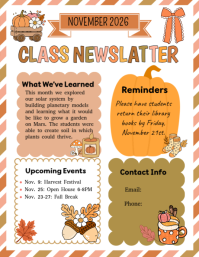 White Class Newsletter Рекламная листовка Template
