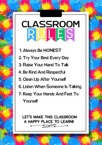 White Illustrative Classroom Rules Template A4