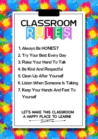 White Illustrative Classroom Rules Template A4