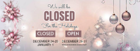 White Illustrative Closed On Christmas Holidays Facebook Cover Photo template