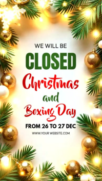 White Illustrative Closed On Christmas Holidays Instagram Story template