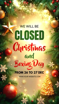White Illustrative Closed On Christmas Holidays Instagram Story template
