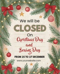 White Illustrative Closed On Christmas Holidays Instagram Portrait template