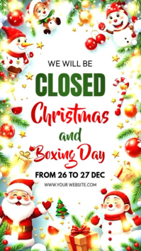 White Illustrative Closed On Christmas Holidays Instagram Story Instagram Story template