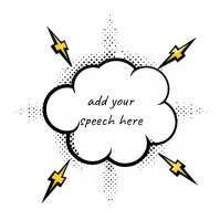 White Illustrative Comic Pop Explosion Frame Instagram Post template