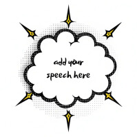 White Illustrative Comic Speech Bubble Instagram Post template