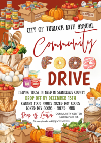 White Community Food Drive A4 Template