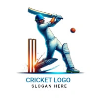 White Illustrative Cricket Logo Logo 徽标 template
