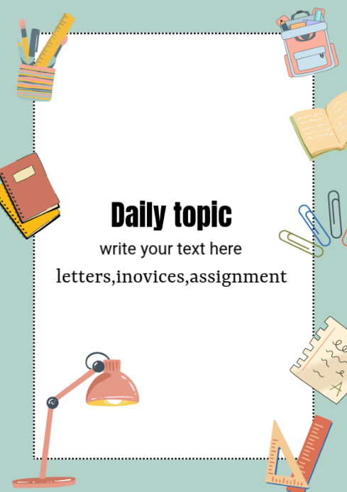 White Illustrative Daily Writing Planner A4 Template | PosterMyWall
