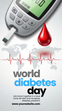 White Illustrative  Diabetes Awareness Instagram Story template