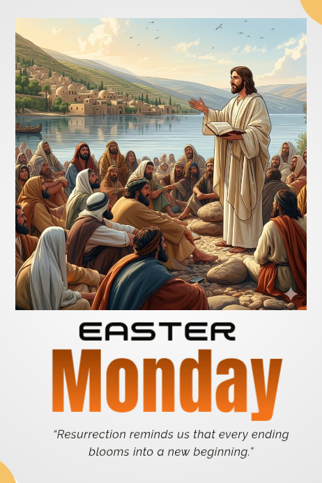 White Illustrative Easter Poster Template | PosterMyWall