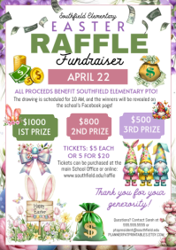 White Easter Raffle Posters Template | PosterMyWall