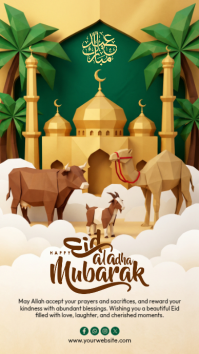 White Illustrative Eid al-Adha Celebration Instagram Story template