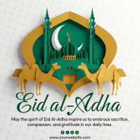 White Illustrative Eid al-Adha Instagram Post template