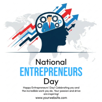 White Illustrative Entrepreneur’s Day Square (1:1) template